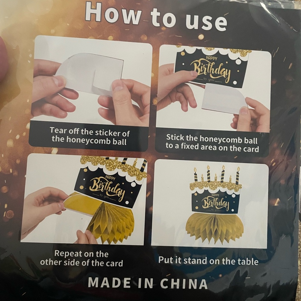 Birthday Card with Honeycomb Decoration